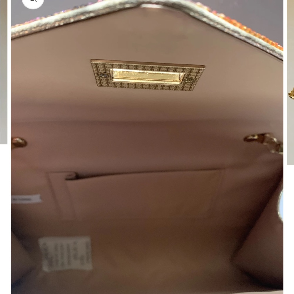 Fully Color Rhinestone Envelope Convertible Shoulder Bag NEW - Picture 2 of 5